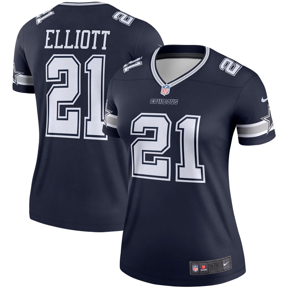 Women's Dallas Cowboys Ezekiel Elliott Legend Player Jersey Navy